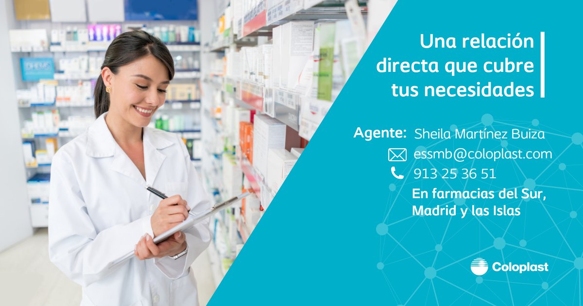 ColoplastCC's tweet photo. Gestión y atención personalizada, dos claves en nuestro nuevo servicio de Atención Comercial a Farmacias.

¡Sheila Martínez, te atenderá si tu #farmacia se encuentra en el Sur, Madrid y las Islas! https://t.co/5pG39dVjcb