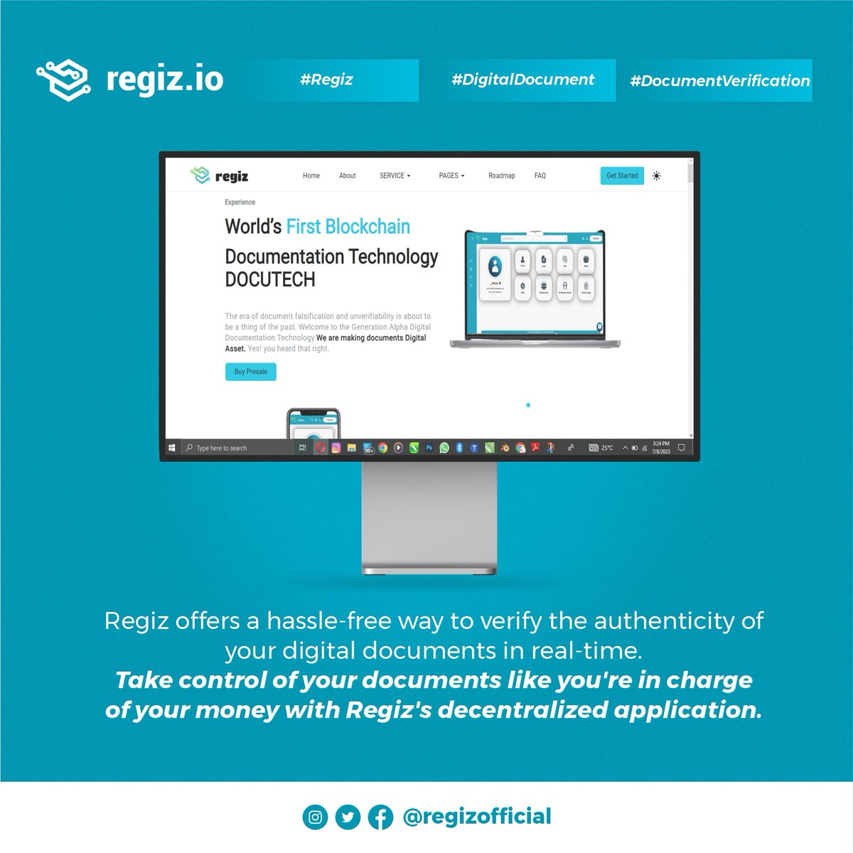 RegizOfficial's tweet photo. Gm Gm.

Be in charge of your important documents with regiz and determine who you share them with. #docutech https://t.co/EcWe6JKBSD