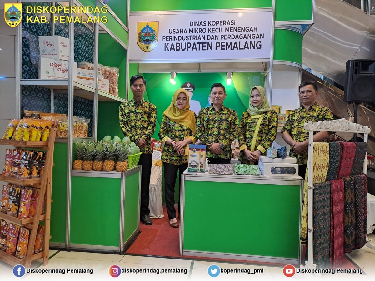 Alhamdulillah Stand Diskoperindag Kab. Pemalang mendapat Juara Stand Terbaik 1 dalam kegiatan Pameran TIIT SMEE Expo Yogyakarta 2023 di Galeria Mall Yogyakarta yang berlangsung pada tanggal 6-9 Juli 2023.

Kegiatan ini bertujuan untuk mempromosikan produk-produk Unggulan Daerah.
