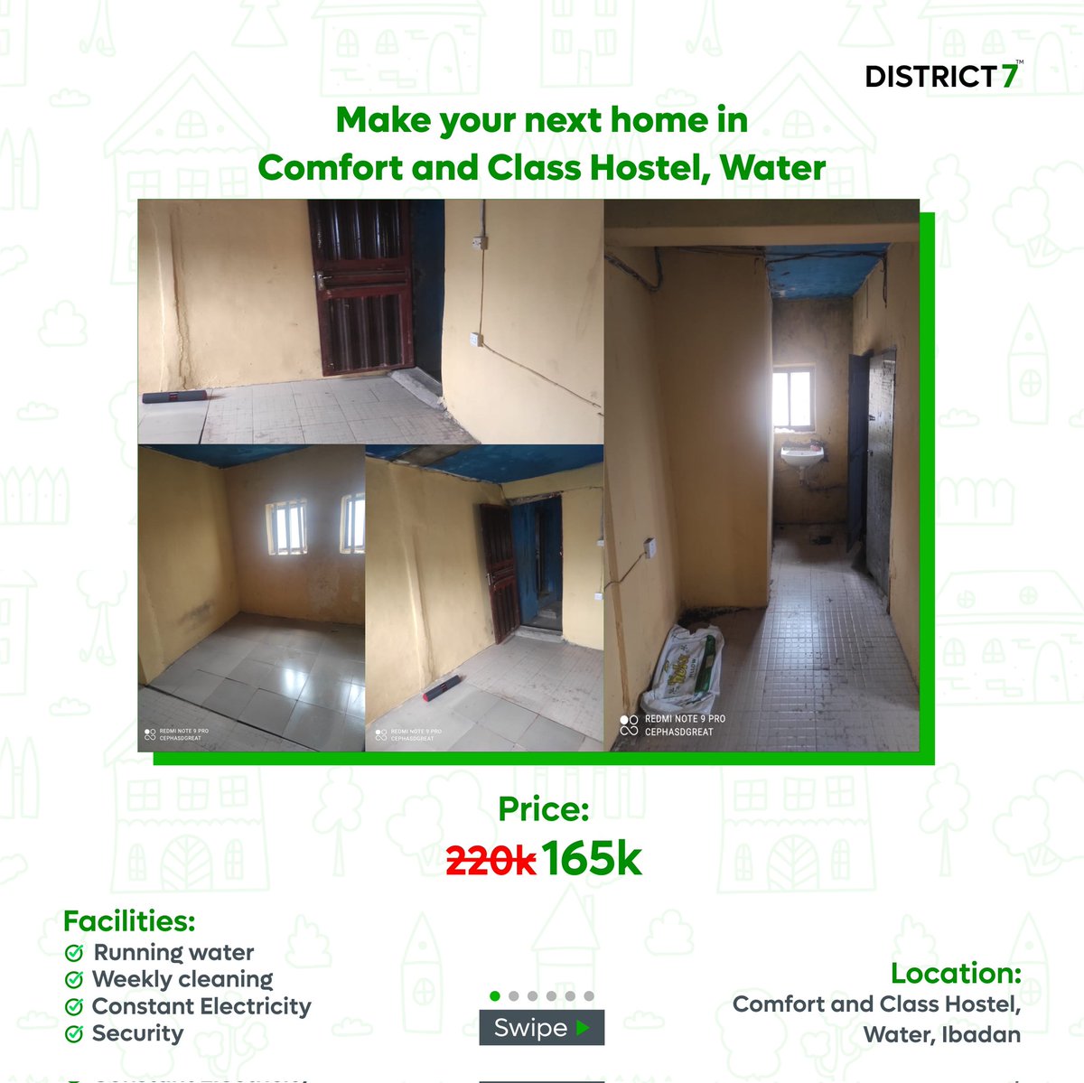 weatdistrict7's tweet photo. New Apartment Alert‼️‼️

Make your next home in Water, Ibadan for only #160.5k instead of a whopping #220,000k. 

Amenities include;
💡- Constant power 
🧹- Weekly cleaning
🔐- Security
🏞️- Running water

Click the link below to book now! 
https://t.co/za4Jr2CSQl https://t.co/8AM9An6yL9