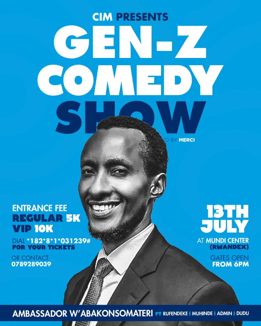 AkayezuJa's tweet photo. Hey everyone, as we tackle our weekly plans, I have an exciting addition for our to-do lists! 📝 

Don't miss out on the uproarious GenZ Comedy Show this Thursday at Mundi Center-Rwandex.

 😂 Get ready to laugh your hearts out! See you there! 🔥

#GenZComedy 
#ThursdayLaughs https://t.co/01URfbv9iF