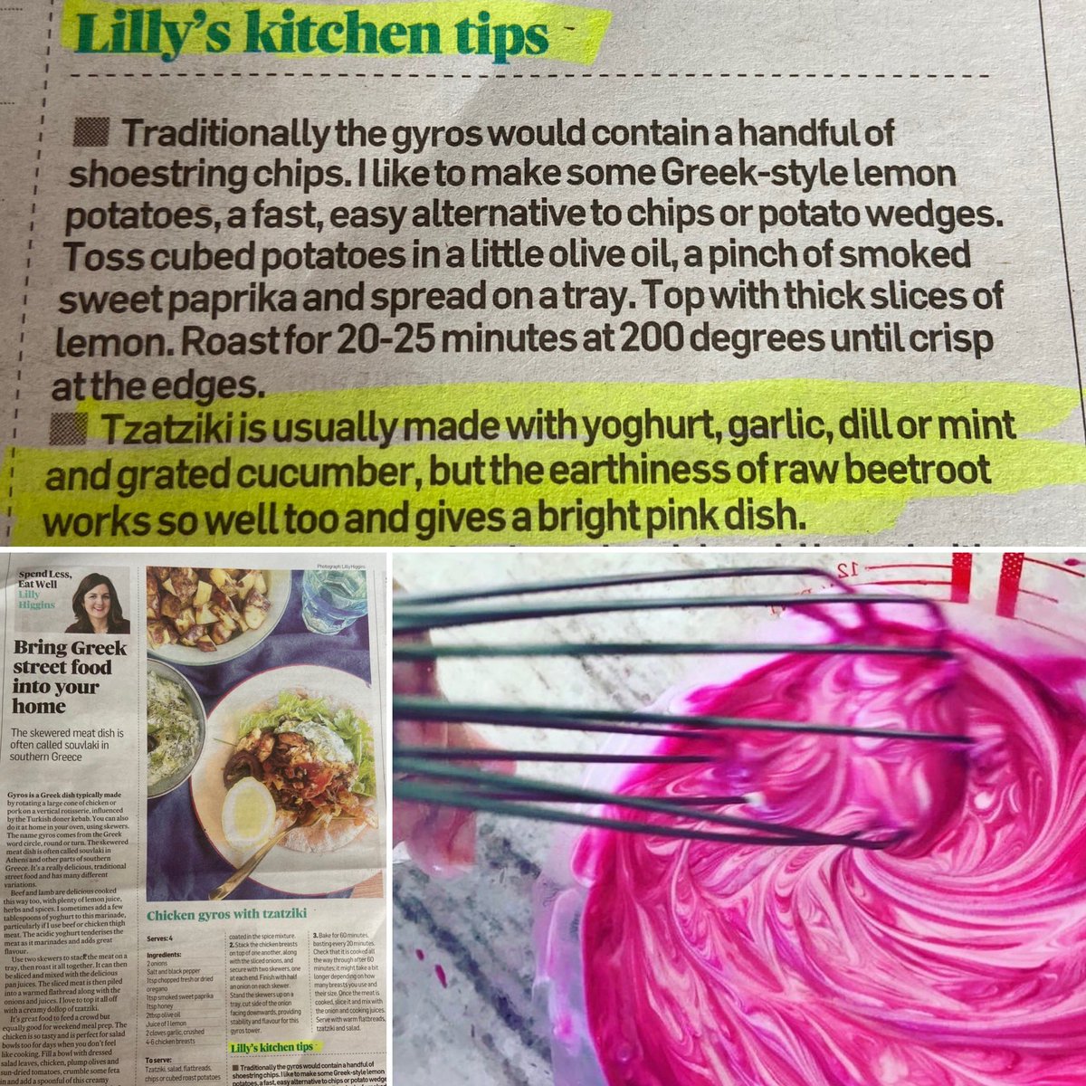 @feigherysfarm used beetroot juice (picture on the right) in lieu of grated beetroot for @LillyHiggins Tzatziki recipe tip @IrishTimesFood … maybe less so next time 🤭 but impressed nonetheless … for the colour alone 👩‍🍳 #beetroot #tzatziki #beetrootjuice #brightpink #colour