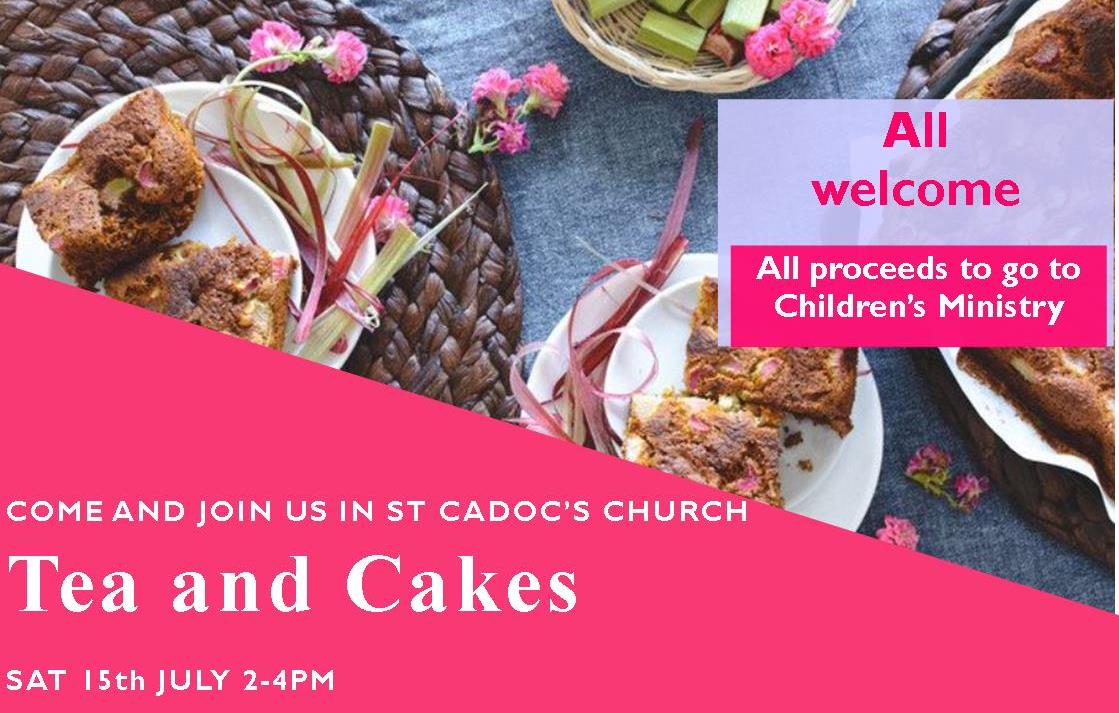 Get the date in the diary! Tea &amp; Cakes at St. Cadoc's on Saturday 15th July from 2-4pm. 🧁🍰🫖☕The cakes as usual will be fabulous. A great opportunity to catch up with friends. We'd love to see you there.😀Feel free to share the post. 😉