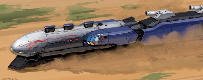 要塞都市カレンから禁欲都市サンジョルズを経て迷宮都市ドリアに至る魔導機関車「遠星」

ゴーランス帝國魔導工造庁が5年かけて完成
危険生物を駆除するためにかなりの武装を積んで
それまで魔導列車は貴重品の輸送に使われて
魔導工造庁の努力で建造費大幅削減、初の一般市民向け魔導列車となりました 