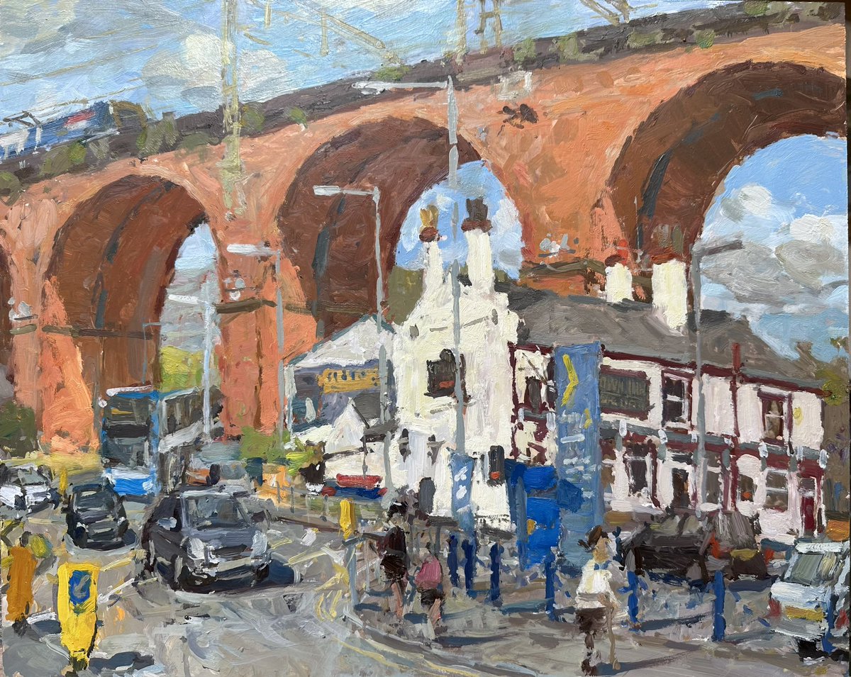 A painting of the Crown Inn pub, below Stockport Viaduct (16”x20”)
#stockportviaduct #thecrowninn #stockport #northernart #lslowry #pleinair
