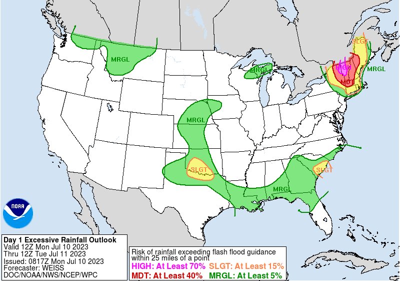 A HIGH risk is in effect in our Day 1 Excessive Rainfall Outlook. More details: go.usa.gov/cu3Dw