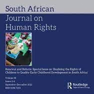 Exciting news - Special issue of @SAJHR_ZA on realising the rights of children to Early Childhood Development is now out! For more about contributions to the issue, read the intro here: tandfonline.com/doi/full/10.10…