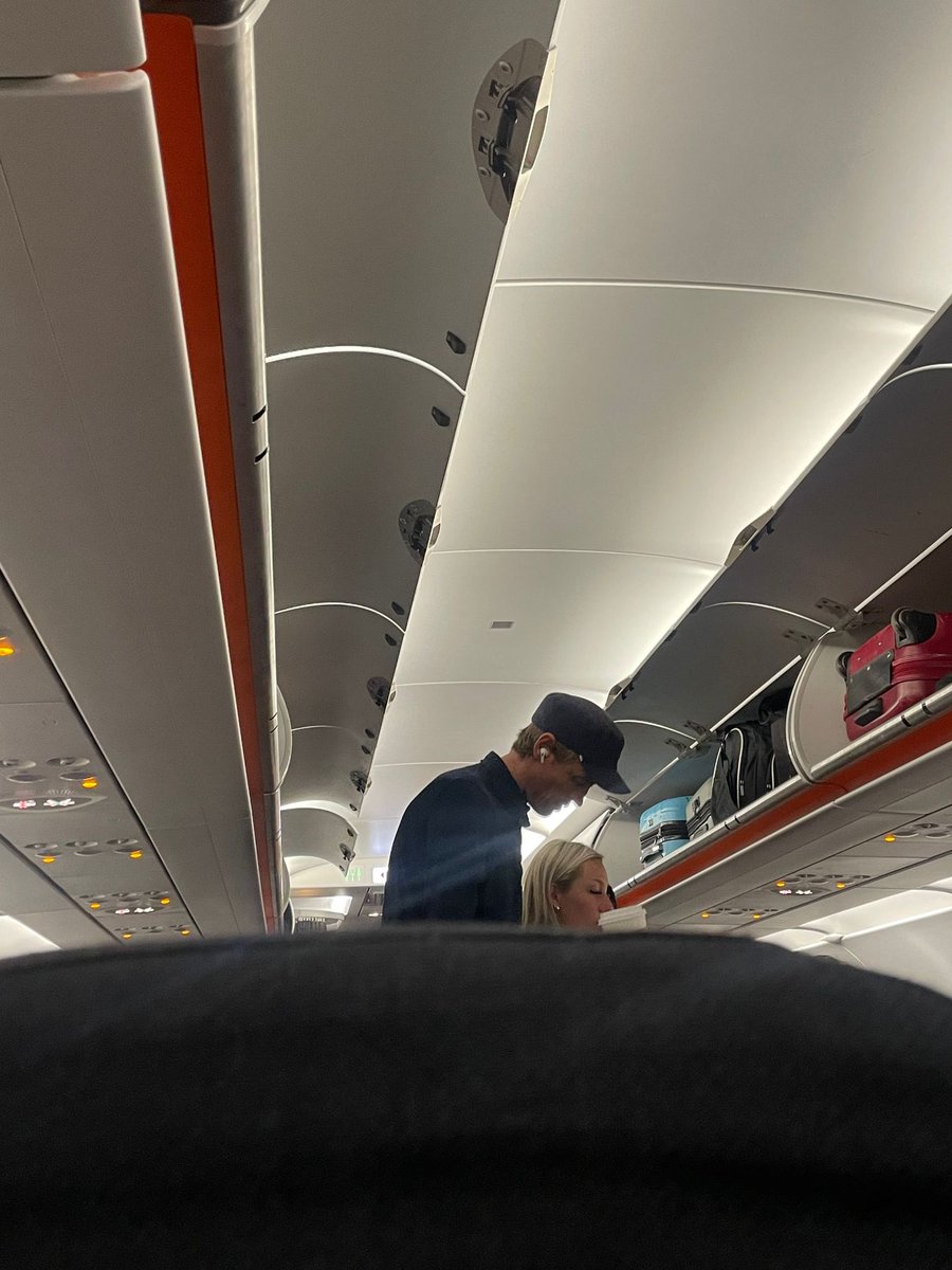 Darren_Farrow's tweet photo. The legend that is @petercrouch 

Surely you need an extra leg room seat old boy? https://t.co/BAFvTadYr8