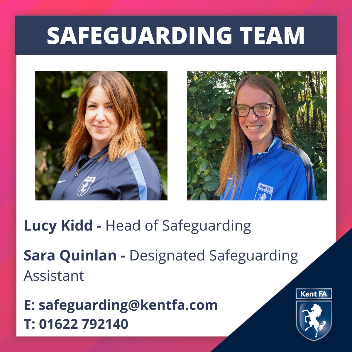 MEET THE TEAM 👥 | Safeguarding remains our key priority. If you have a concern, your first point of call is your Club or League Welfare Officer. However, you can contact our Safeguarding Team if that is not possible. 📧safeguarding@kentfa.com ☎️01622792140
