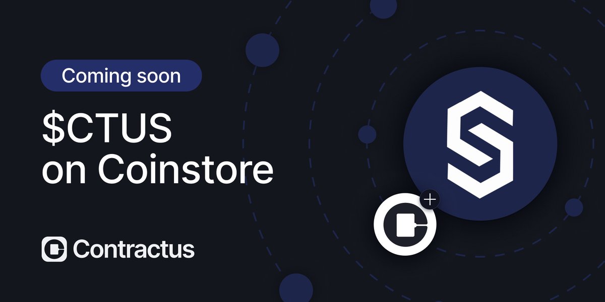 ContractusTech's tweet photo. 💭 We are excited to announce that $CTUS will be listed on @CoinstoreExc. 
https://t.co/tjf01kcm0I is a leading global crypto #exchange with 3.3 million users in 175 countries, who offers #trading services, derivatives, OTC and #NFT solutions.

Trading pair: CTUS/USDT
Stay tuned! https://t.co/bzIsbYumoj