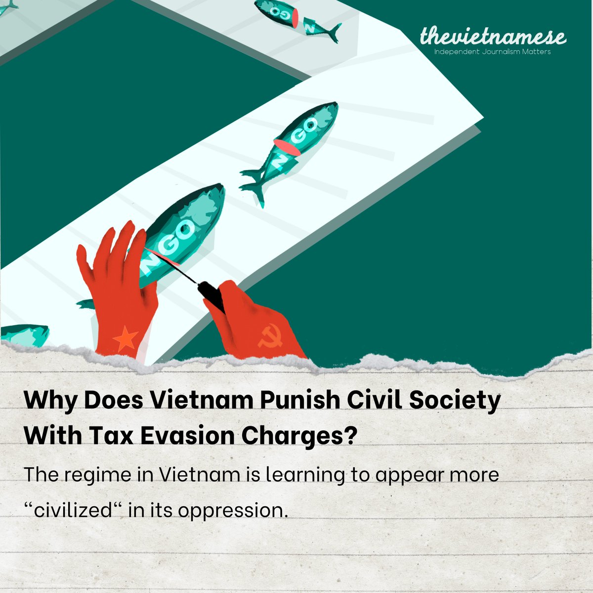 Tax evasion charges against civil society leaders in #Vietnam highlight the government's increasing hostility towards NGOs. This autocratic legalism tactic masks repression as it resorts to illegitimate means.

➡️ thevietnamese.org/2023/07/why-do…