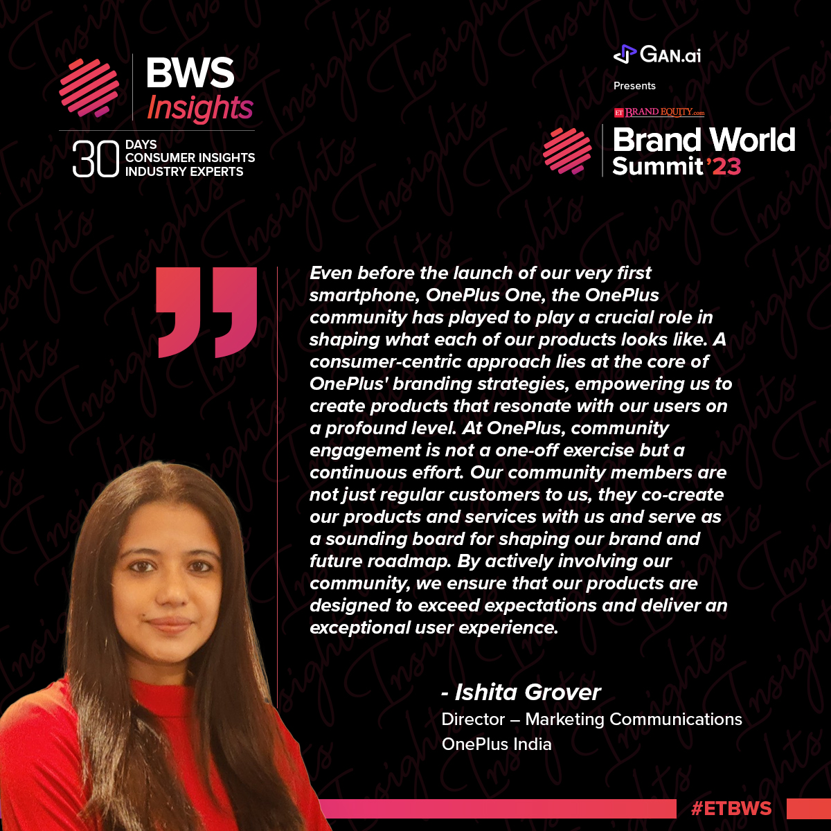 We're excited to present a consumer insight shared by @ishitag, Director – Marketing Communications, @OnePlus_IN.

Link: bit.ly/3P4D0jw

#ETBWS #BrandsWorldSummit #Ads #Branding #Agency #TechInnovation #Media #Advertising #DigitalMarketing #learningopportunities