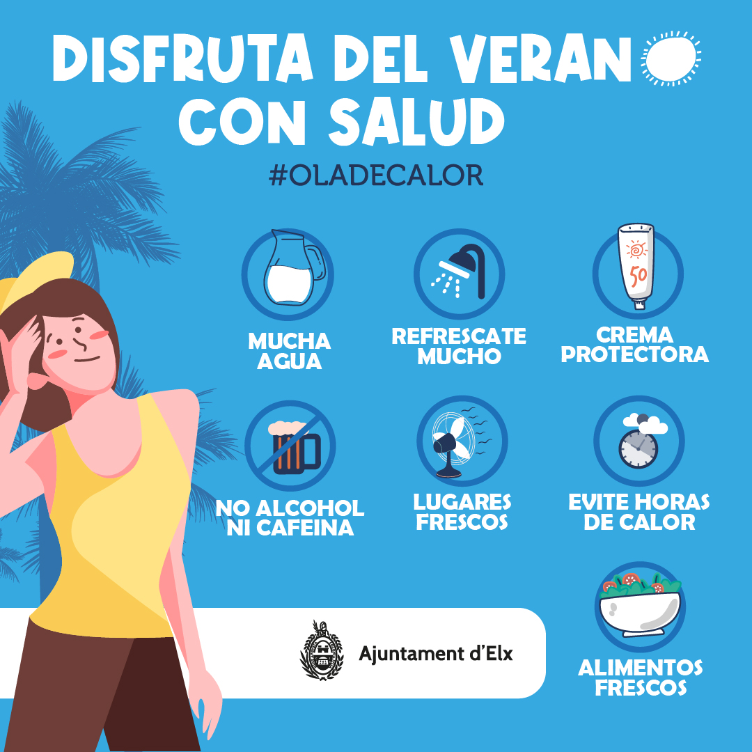 ajuntamentelx's tweet photo. 🌡️ Segueix aquestes recomanacions per a protegir-te de l'#onada de calor.
😎 Gaudeix de l'estiu amb salut!
#Elx
🌡️ Sigue estas recomendaciones para protegerte de la #oladecalor.
😎 ¡Disfruta del verano con salud!
#Elche https://t.co/UIKN0KLH80
