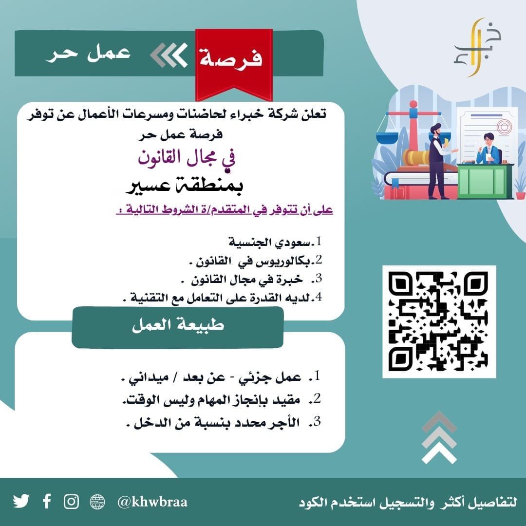 Asirklaw's tweet photo. #عمل_حر #قانون #أنظمة #خبراء #رؤية_2030 https://t.co/4hcnzkBEOw