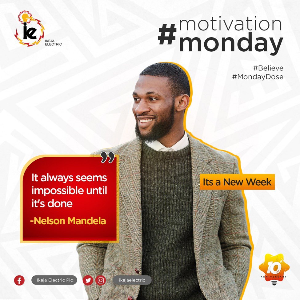 IkejaElectric's tweet photo. Believe and stay motivated.

Happy New Week!

#MondayDose https://t.co/qLA0wK37aA