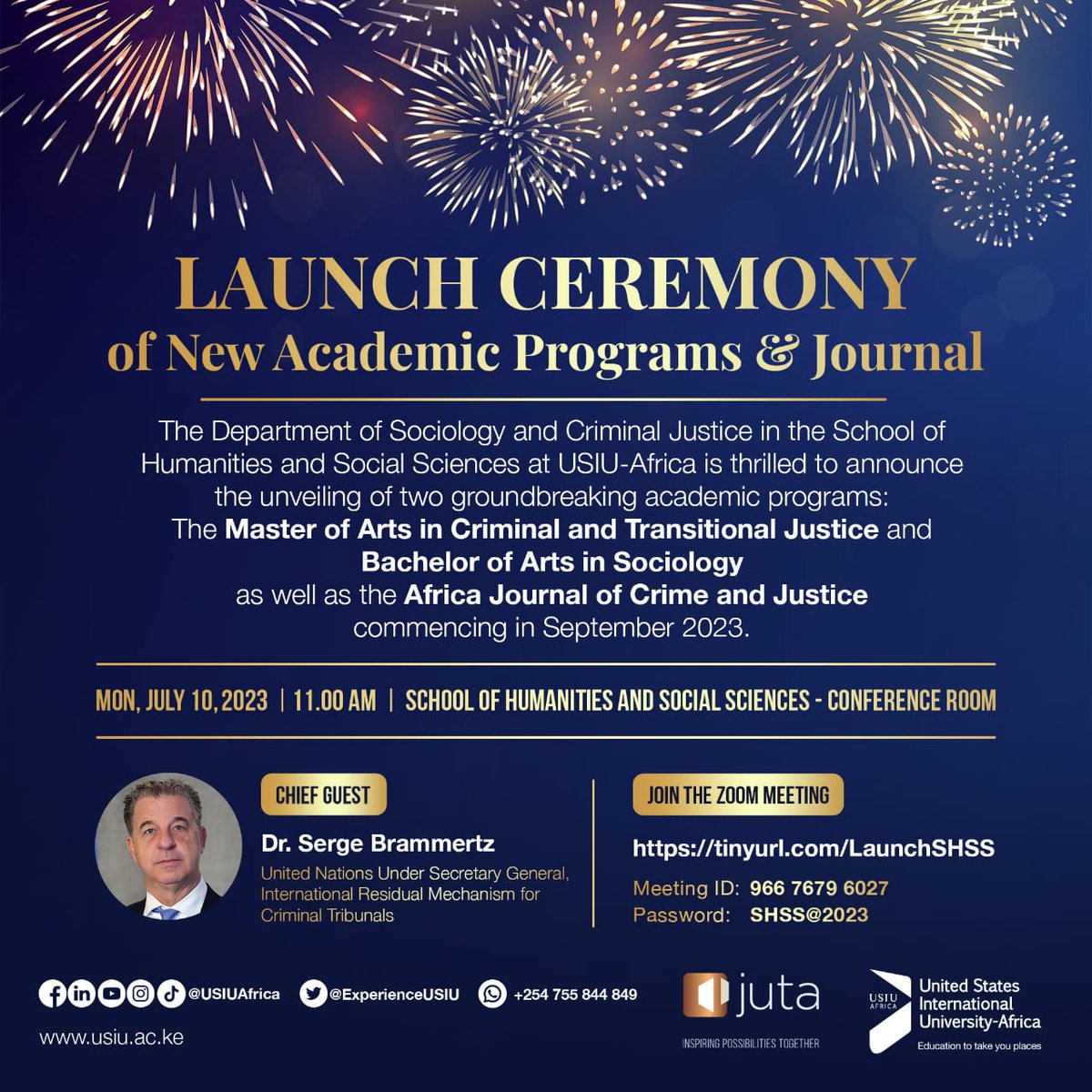 Happy to witness the historic launch of our new MA and BA programs in sociology and criminal justice <a href="/ExperienceUSIU/">USIU-Africa</a>