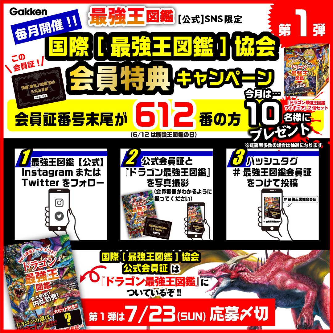 🔥国際[最強王図鑑]協会 会員特典キャンペーン開催🔥 『ドラゴン最強王