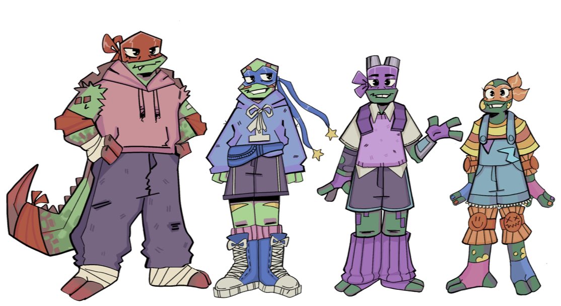 Dontrousle's tweet photo. Guess who accidentally deleted the files for this drawing before finishing…💔

But I still wanna share the drawing so! 
#rottmnt #TMNT #myart https://t.co/Uqlkdq2pcO