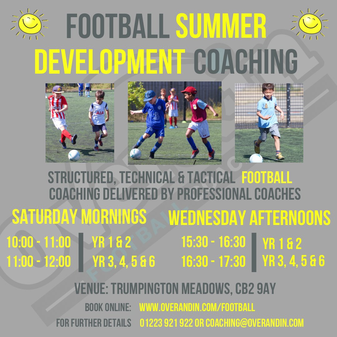Book Our New Summer Football Development overandin.com/football/book-…