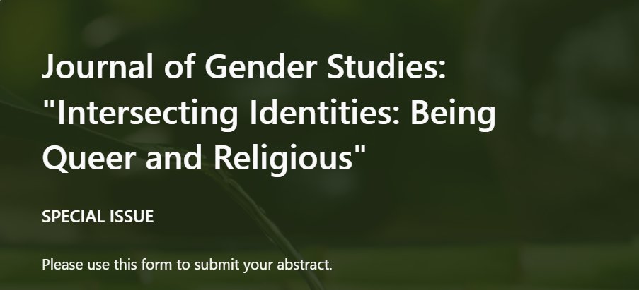 ⚡️#CallForPapers on #GenderResearch⚡️ You write about the intersections of #Religion, #Gender, and #Identity? Submit your abstract to @Gender_Journal 📌Deadline: 15th September 2023 🔔Coordinators: Mie Astrup Jensen & @__diegogarcia__ 👉t.ly/tUle