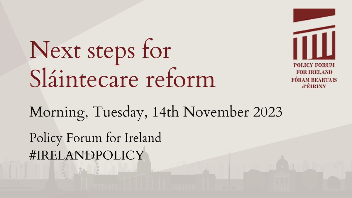 Join #IrelandPolicy on 14th November to hear from incredible speakers such as @CeoSaolta @stephmanahan and take the Next steps for Sláintecare reform! Get your tickets and find out more: westminsterforumprojects.co.uk/conference/Sla…