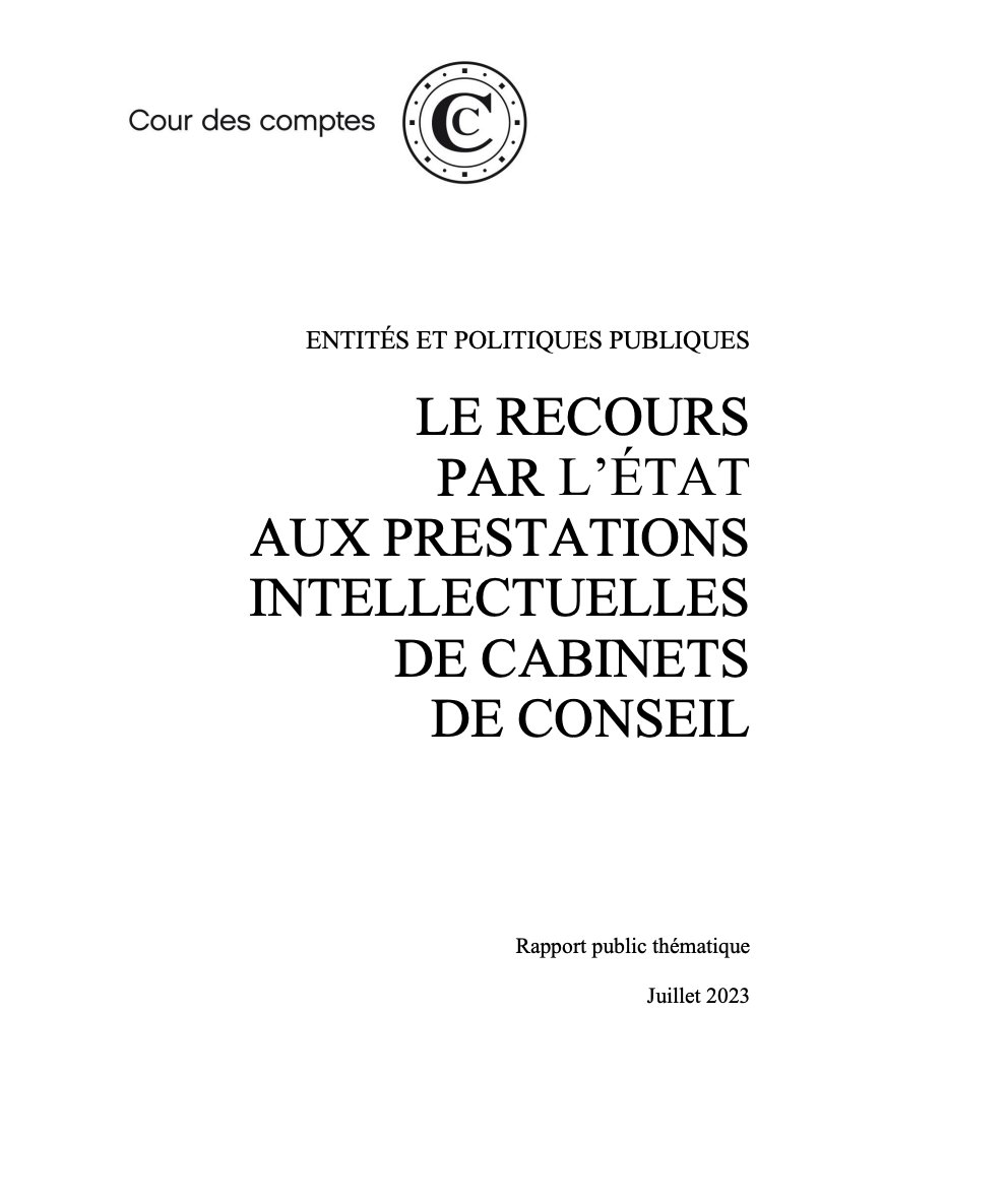 Devillepinpaul's tweet photo. 🔴Cabinets de conseil : la Cour des comptes vient de dévoiler son rapport sur le recours aux consultants par l’État. Elle atteste que les dépenses de l'Etat en conseil ont fortement augmenté depuis 2017, mais que des efforts ont été réalisés par le gouvernement post-polémiques 👇 https://t.co/7b1Xu4lj8f