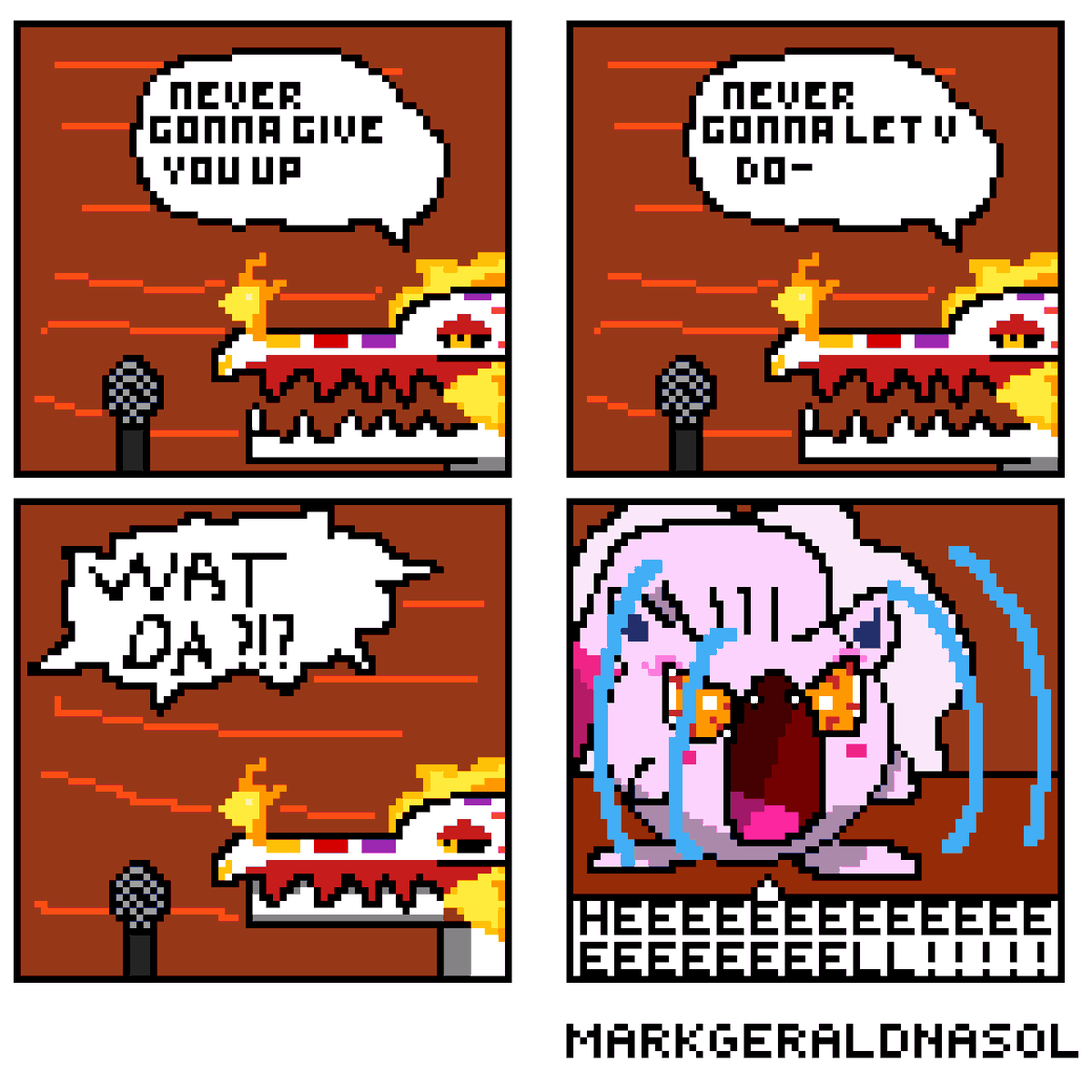 MarkLechonk's tweet photo. Scream Tail screams so loudly that she don't like getting rickrolled.
#Pokemon #PokemonScarletViolet #art #pixelart https://t.co/1DzAyIwV5E