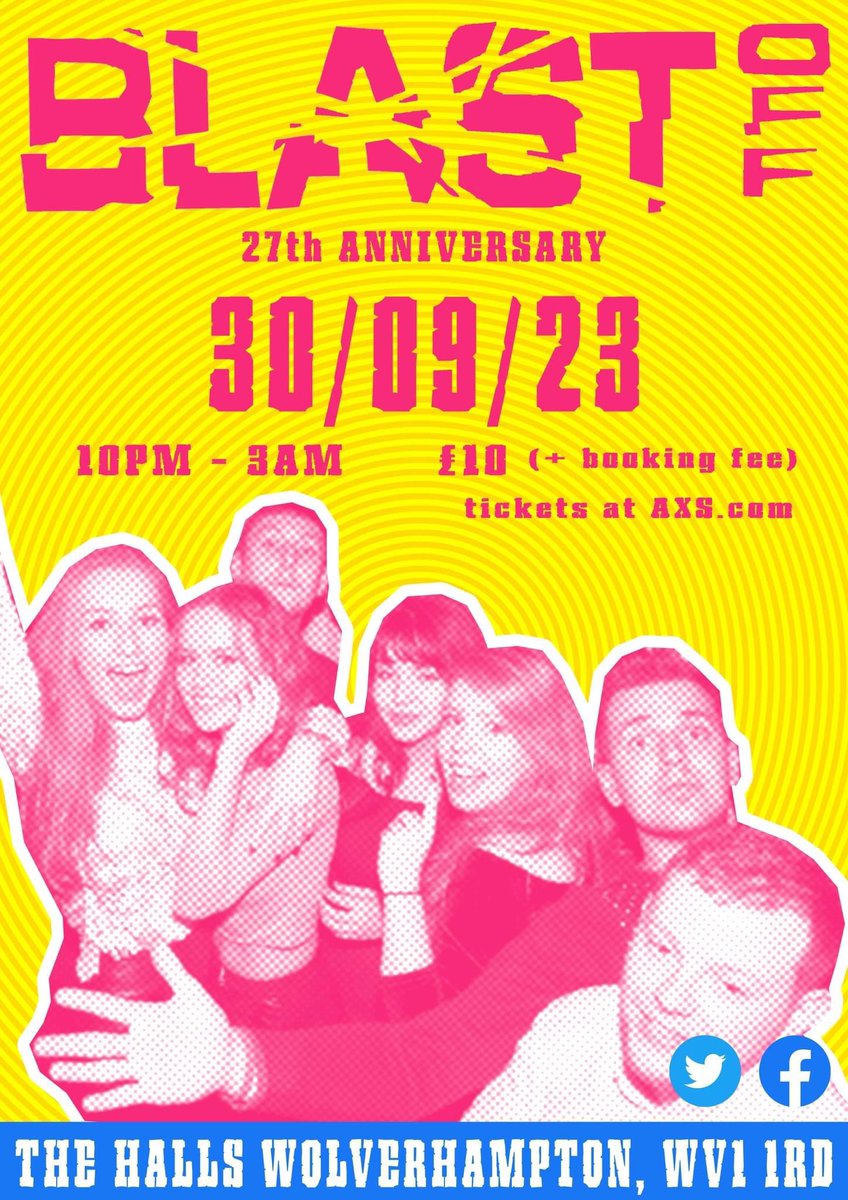 BlastOffWolvo's tweet image. Blast Off 27th anniversary at The Civic at @TheHallsWolves 
On sale 10am Friday 14th July.
£10 + Booking fees
AXS.com
Limited number of tickets available from Stay Loose Records from 10am on Friday 14th July for £10 cash - no booking fees #Bloff #homecoming