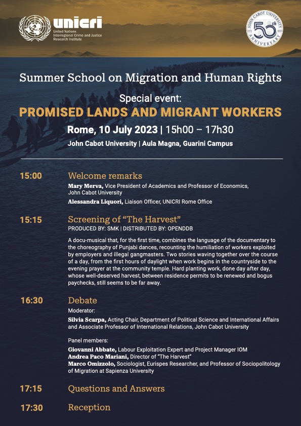 Eurispes English (@eurispes_en) on Twitter photo Today at 4.30 p.m. in Rome at the <a href="/JohnCabotRome/">John Cabot University</a>
(Aula Magna, Guarini Campus) Eurispes participates in a meeting entitled "Promised lands and migrant workers" with a speech by Marco Omizzolo.
📷The programme at bit.ly/3XJh6EJ Today at 4.30 p.m. in Rome at the <a href="/JohnCabotRome/">John Cabot University</a>
(Aula Magna, Guarini Campus) Eurispes participates in a meeting entitled "Promised lands and migrant workers" with a speech by Marco Omizzolo.
📷The programme at bit.ly/3XJh6EJ