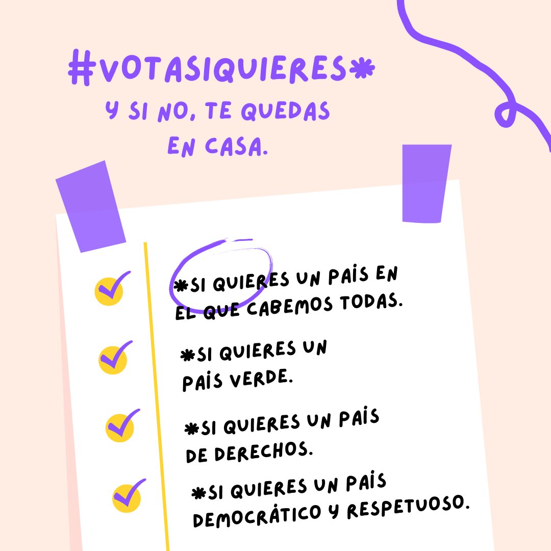 #VOTASIQUIERES*

*Un país comprometido con la justicia social, el medio ambiente y los valores democráticos.

Y si no, te quedas en casa.
