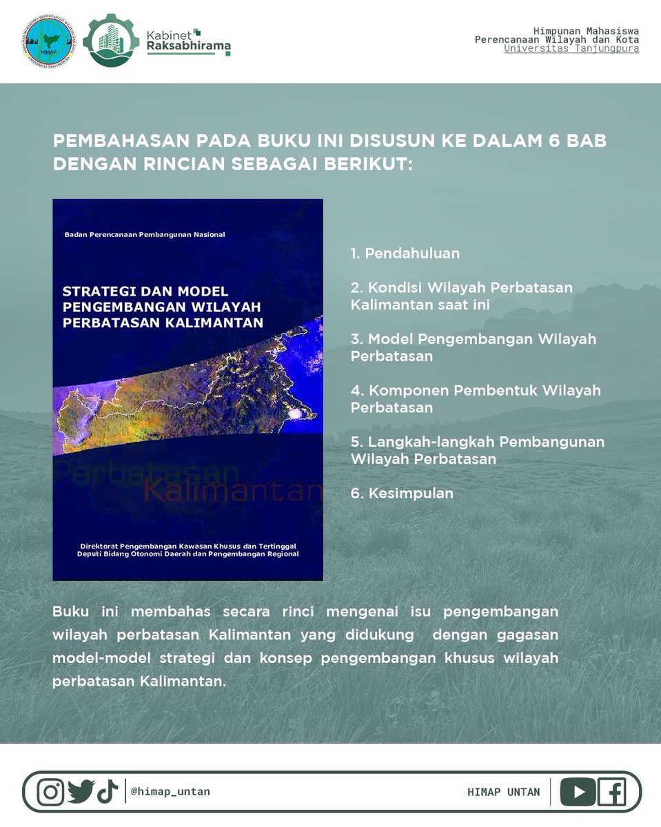 himap_untan's tweet photo. [SENTUHAN LITERASI]

Kawasan perbatasan di Pulau Kalimantan memiliki karakteristik yang berbeda dengan kawasan perbatasan wilayah lain di Indonesia. Hal tersebut menjadikan bentuk pengembangan pada kawasan perbatasan di Kalimantan memiliki model pembangunan yang berbeda. https://t.co/GAuzHkGHTB