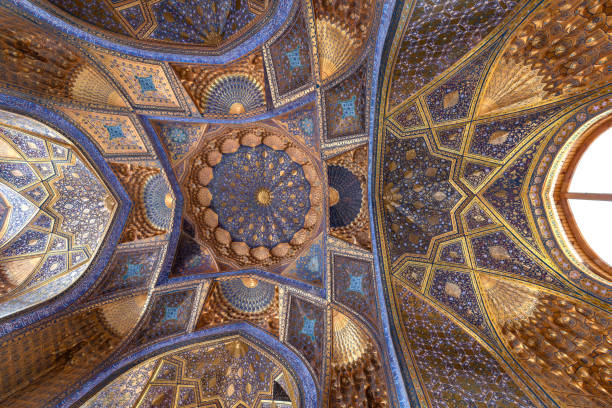BiruniKhorasan's tweet photo. View and details of the colorful blue and gold ceiling of the "Tilyâ Kori" ("decorated with gold" in Persian) Madrassah in Samarkand.

Picture by Salvador Bakhi. https://t.co/ynFaE3IXu1