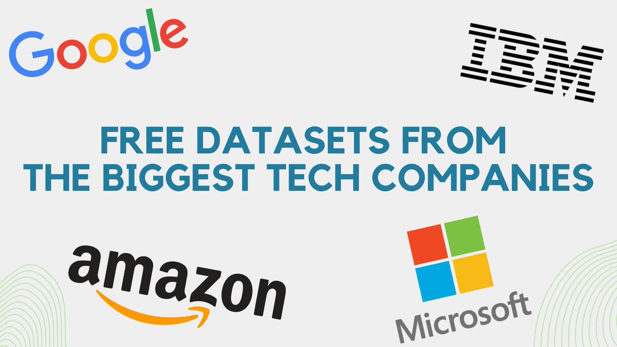 levikul09's tweet image. Free Datasets from the biggest tech companies.

Microsoft, Google, IBM, Amazon...

Their data is a few clicks away.

Links below 👇