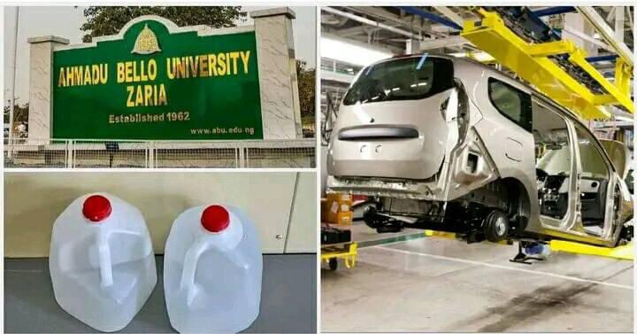 Ahmadu Bello University lecturer promised to build a car running on water instead of petrol. The university had earlier built an electric car and a shell eco-marathon car.