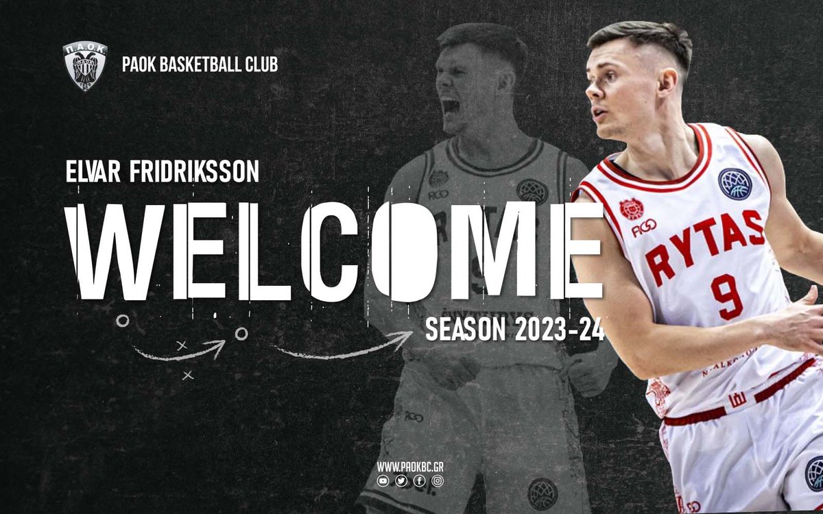 It's official! PAOK basketball announces the agreement with Elvar Fridrikkson 🤍🖤
Welcome to #PAOK <a href="/ElvarFridriks/">Elvar Friðriksson</a> 
👉tinyurl.com/3fk6nxys