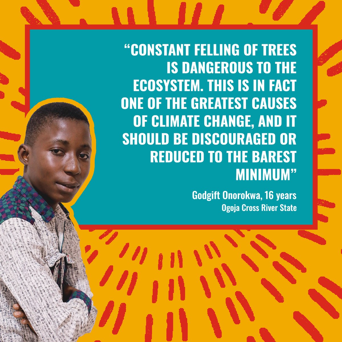 savechildrenNG's tweet photo. Climate change is a big deal, More children in society need to know about it and how it affects them. Children are change makers even in the fight against the effects of Climate change!

#GenerationHope! https://t.co/iukeMyHZbg