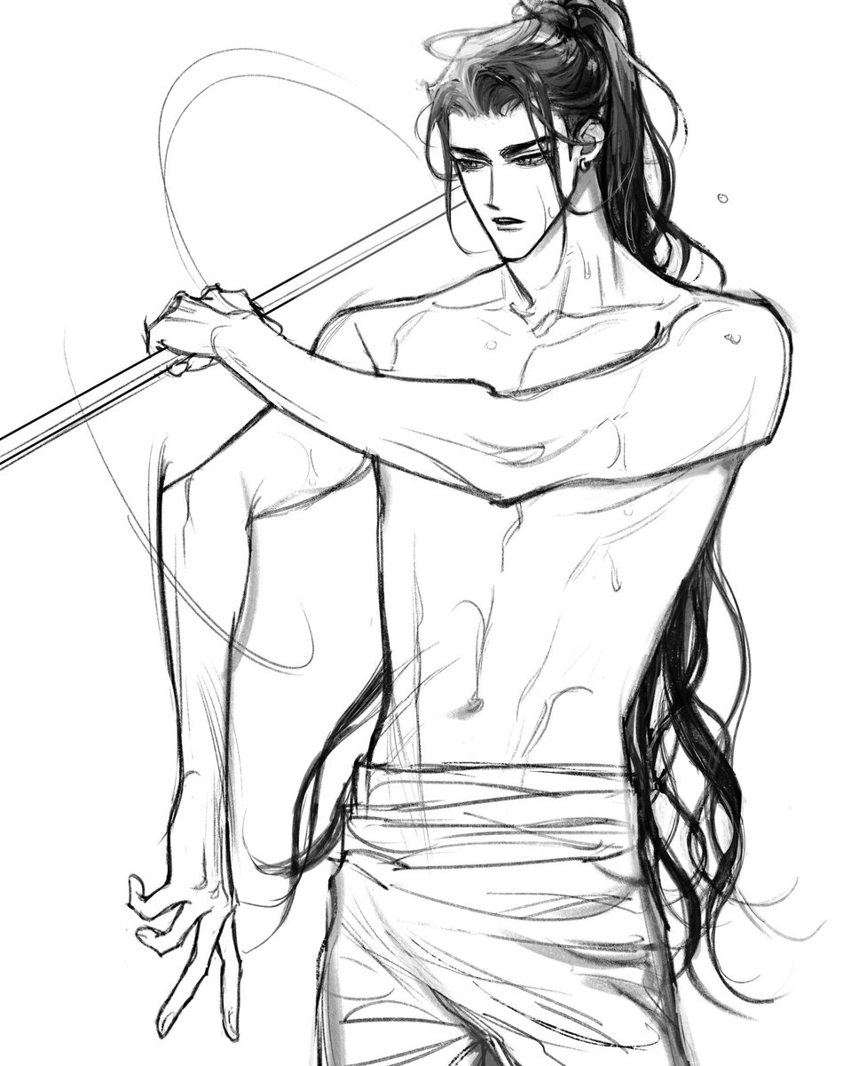 「คิดอะไรไม่ออก เปิดกระดาษคุ้ยเขี่ยออกมาเป」|♡omix♡ อยู่ในยุทธภพのイラスト