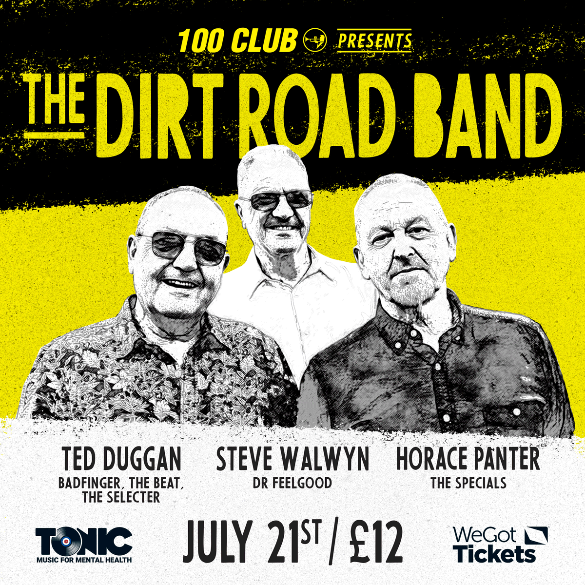 The Dirt Road Band have invited TONIC to the 100 Club on Friday 21st. The band features members of The Specials, Dr Feelgood, and Badfinger. Going to be a great night. wegottickets.com/event/541873
<a href="/BluesDirt/">DIRT ROAD BAND</a>
<a href="/horacepanterart/">Horace Panter</a>
<a href="/100clubLondon/">The 100 Club</a>
#MentalHealth #Music #Tonic
