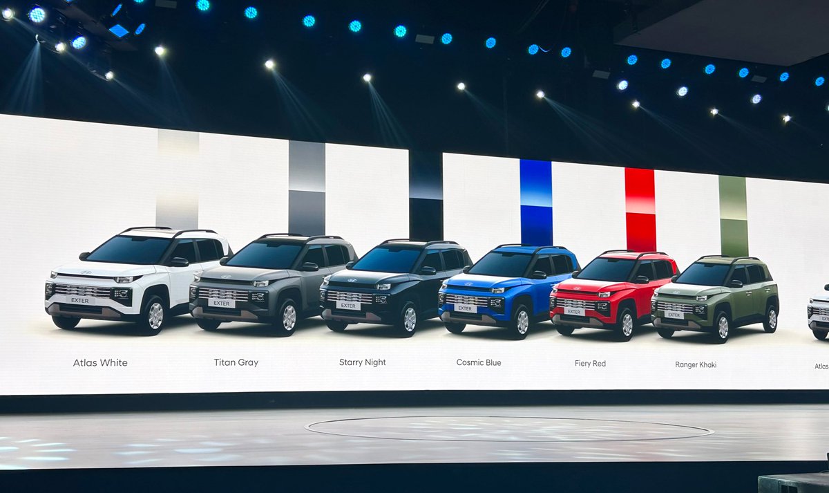 Kranti_Sambhav's tweet image. Color options @HyundaiIndia #Exter
