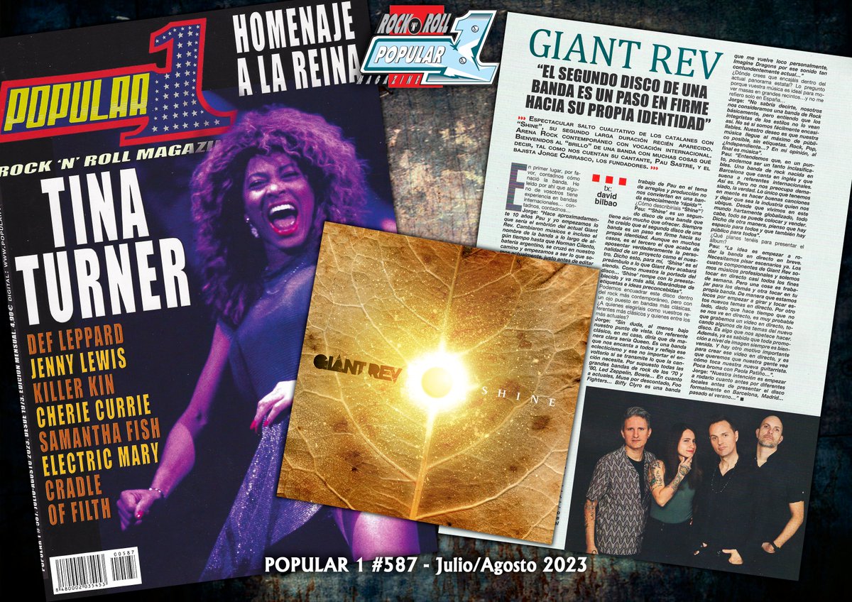 Imparable el viaje que está teniendo en sus primeras semanas de vida "Shine" (The Fish Factory 2023), el magnífico e impresionante nuevo trabajo de GIANT REV.
Es el turno de POPULAR 1 quien realiza entrevista a la banda donde nos hablan de SHINE.
Seguimos!