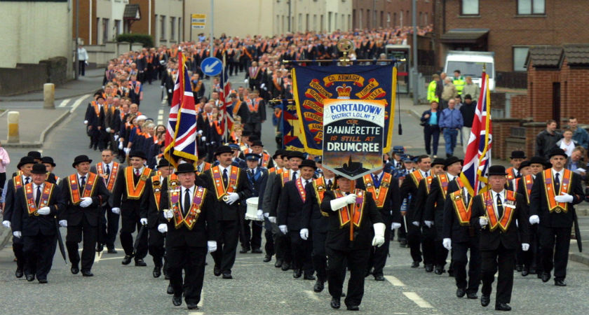 lokiesteve's tweet image. If Orange men can do slow marches wearing orange blocking traffic then Just stop oil should be allowed to as well. Got to be fair about these things.