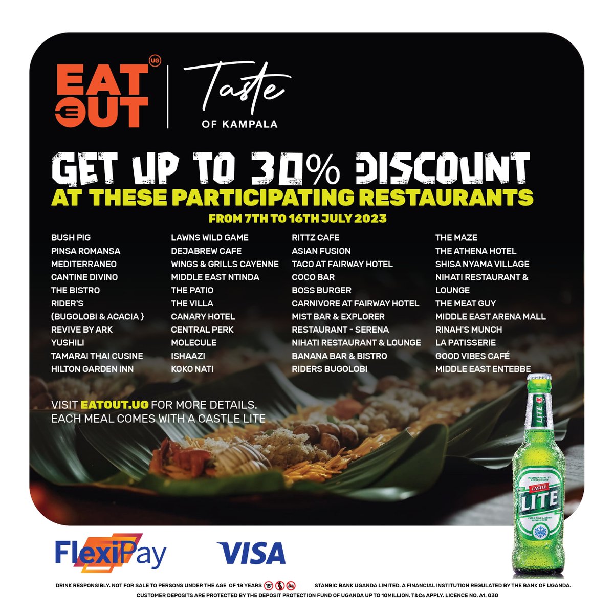 Don't miss out on the restaurant experience of the year check out full list of restaurants taking part in the #TasteofKampala 👇👇