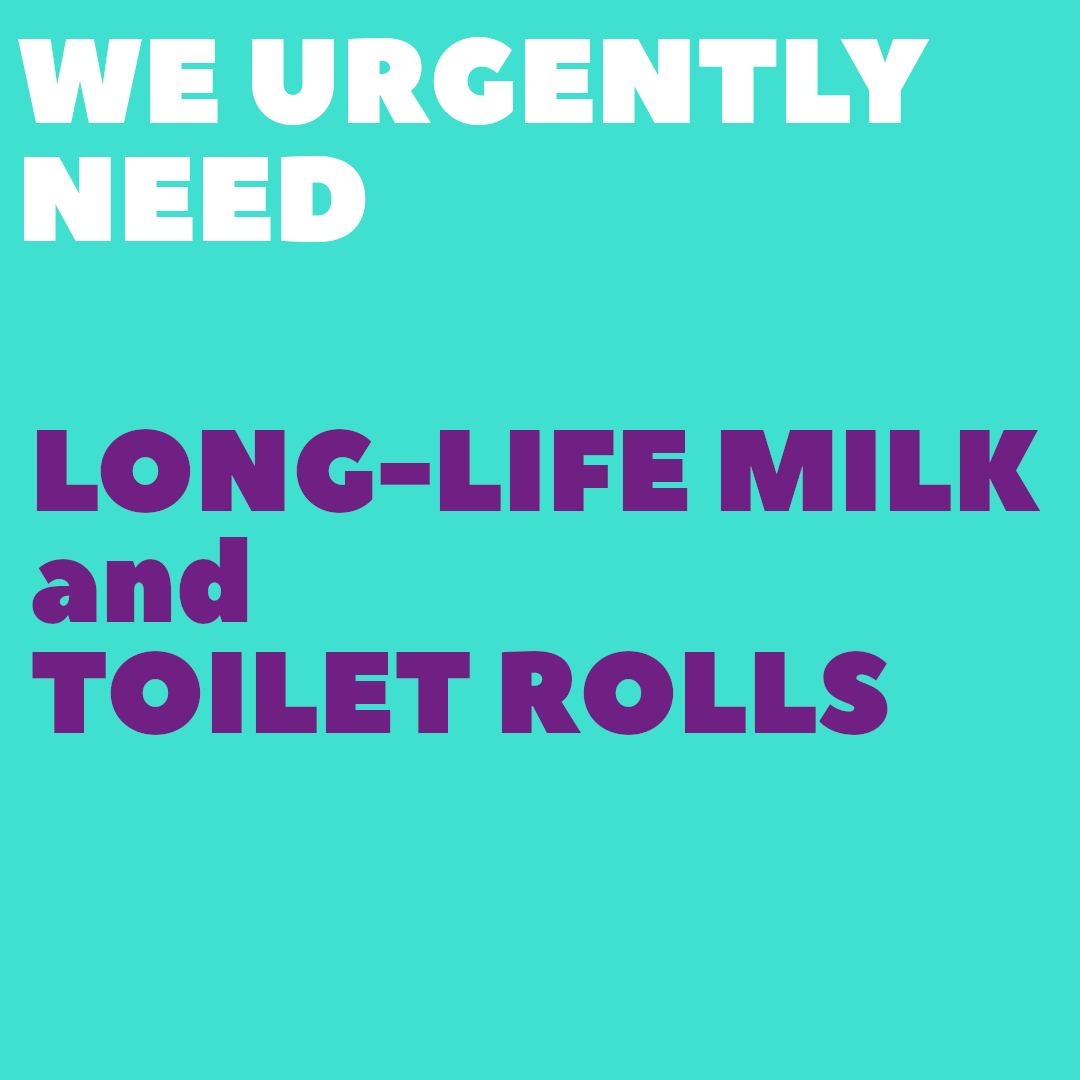 Can you help? We are currently running very low on long-life milk and toilet rolls. Feel free to pop in anytime or contact us at 01293 447702.

#homeless #charity #donation