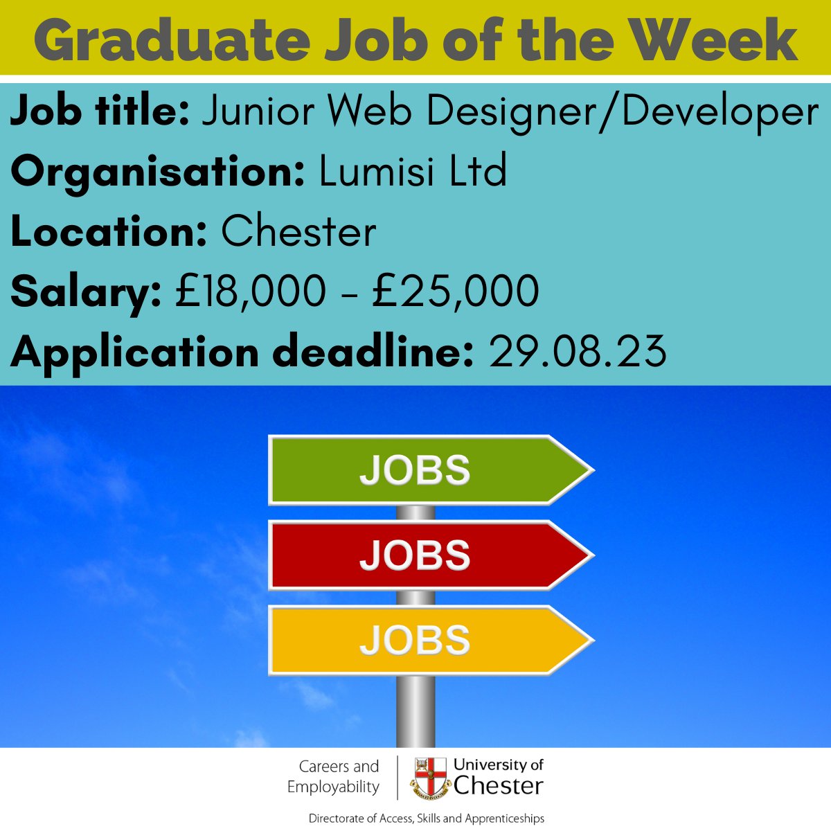 Uni.Chester Careers on Twitter "Final year Students, GRADUATES & 