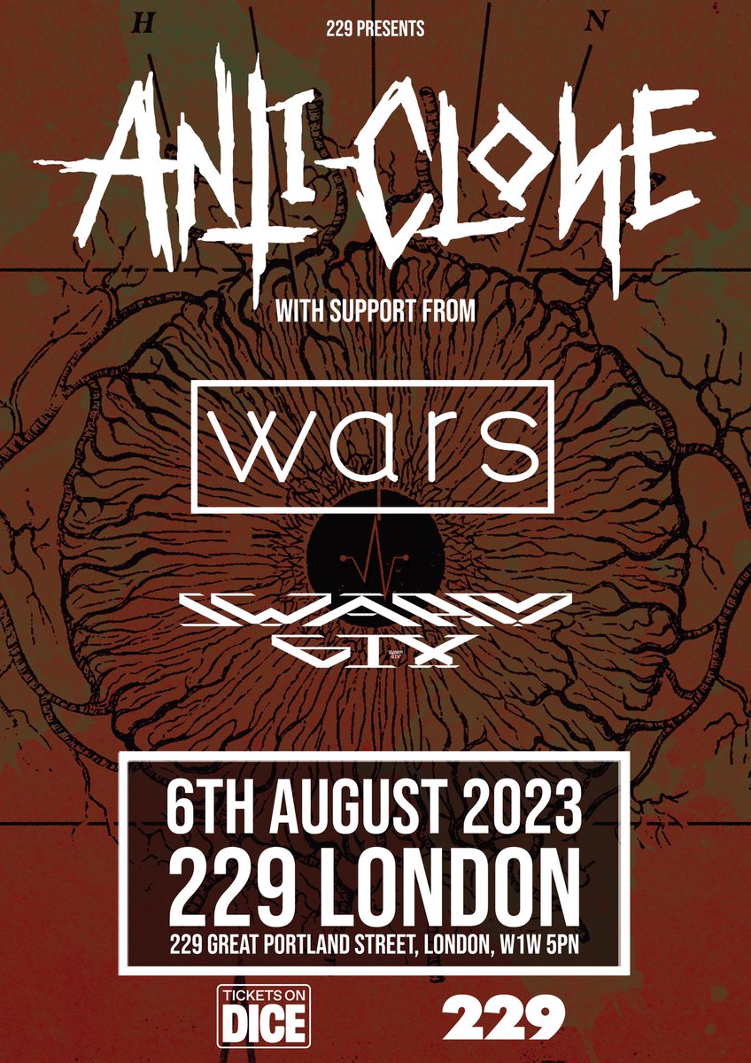 ON THE 6TH OF AUGUST WE’RE BRINGING THE SWARM TO 229 LONDON! W/ @AnticloneHQ @weareallwars FFO #ghostemane #suicideboys #korn #limpbizkit #numetal #trap #trapmetal #goth #gothboiclique