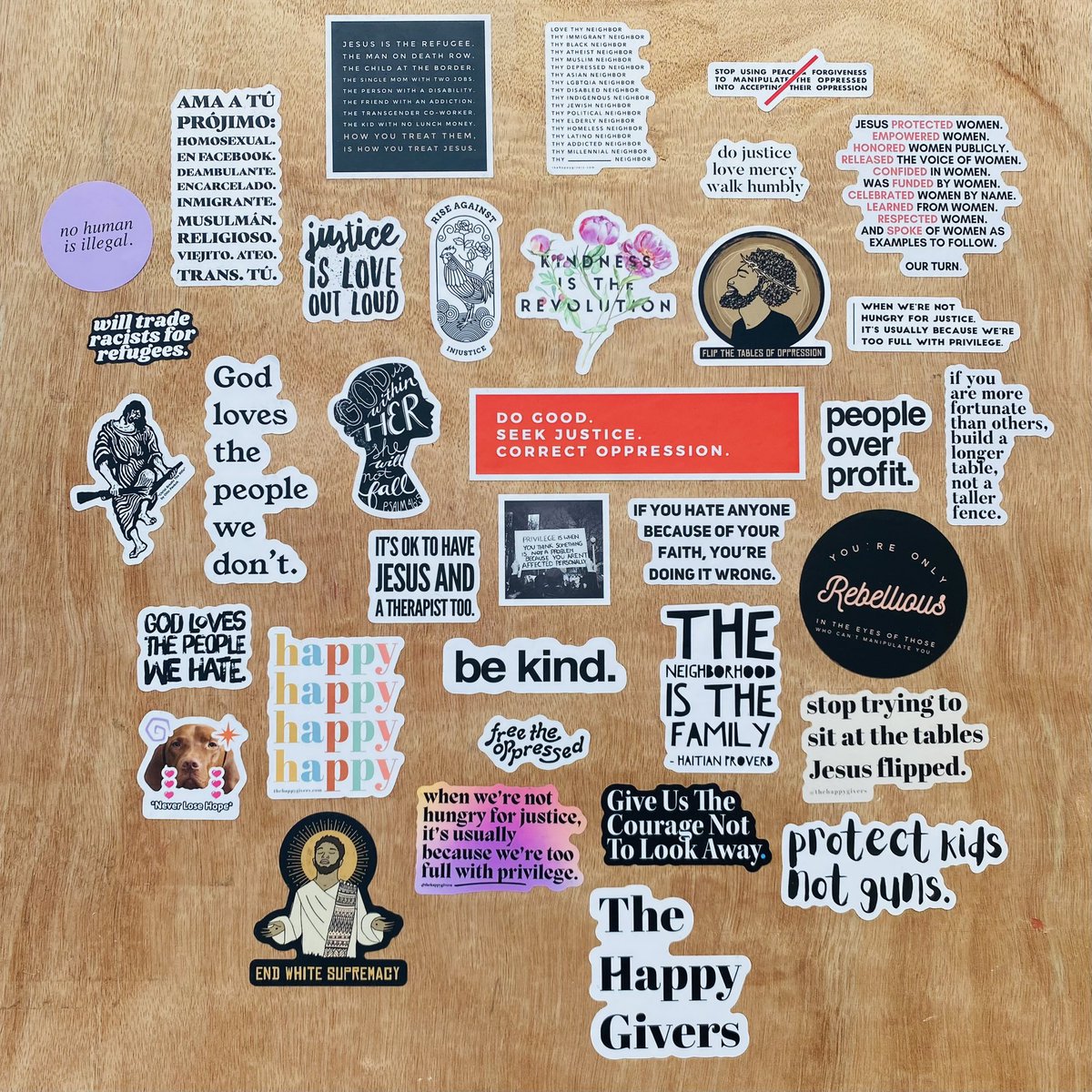 CarlosHappyNPO's tweet photo. We sell a bunch of goodies to self-fund our work in 🇵🇷. And trust me, we gotta sell a TON to continue rebuilding houses and running our social kitchen.

But today, all stickers are 60% off!Choose as many as you want and type HAPPYSTICKERS during checkout @ https://t.co/7x2fSo90gP https://t.co/xoFsnzeD3C