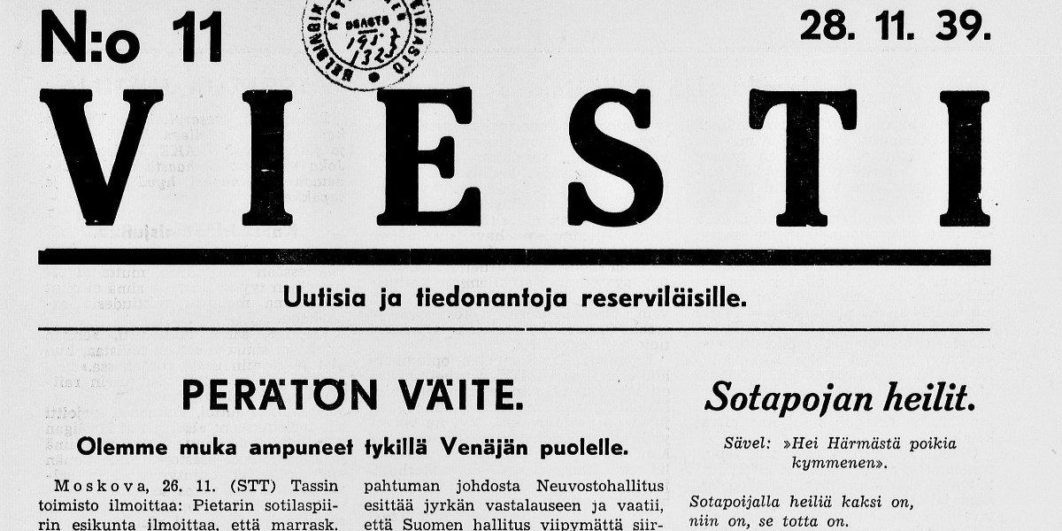 Mitä rintamalla luettiin? Digitoidut rintamalehdet tarjoavat näkökulmia sota-aikaan. Tutustu <a href="/NatLibFi/">Kansalliskirjasto</a> ja <a href="/mpkkfi/">Maanpuolustuskorkeakoulu</a> yhteishankkeen tuloksiin digi-palvelussamme. fal.cn/3zKSH #kansalliskirjasto #digikansalliskirjasto #sanomalehdet #DigitoidutAineistot