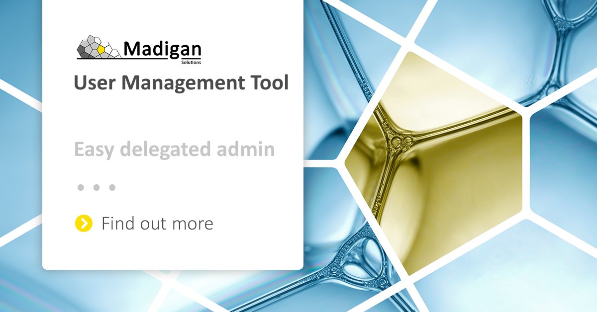 With our User Management Tool (UMT) you’ll be able to delegate admin controls to employees, making it easier than ever to organise your users! Save time on your user management today by requesting a demo.

#UMT #MadiganSolutions #UserManagement
mdgn.me/tw_umt