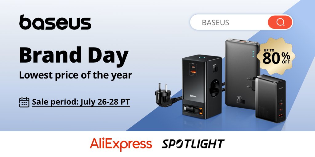 🎉 It's Baseus Brand Day! 🎉 Get ready for the lowest prices of the year on Baseus products with discounts up to 80% off! From chargers to headphones and car accessories, we have everything you need to elevate your tech game with premium quality products. 🛍️💻📱🎧🚗 #Baseus