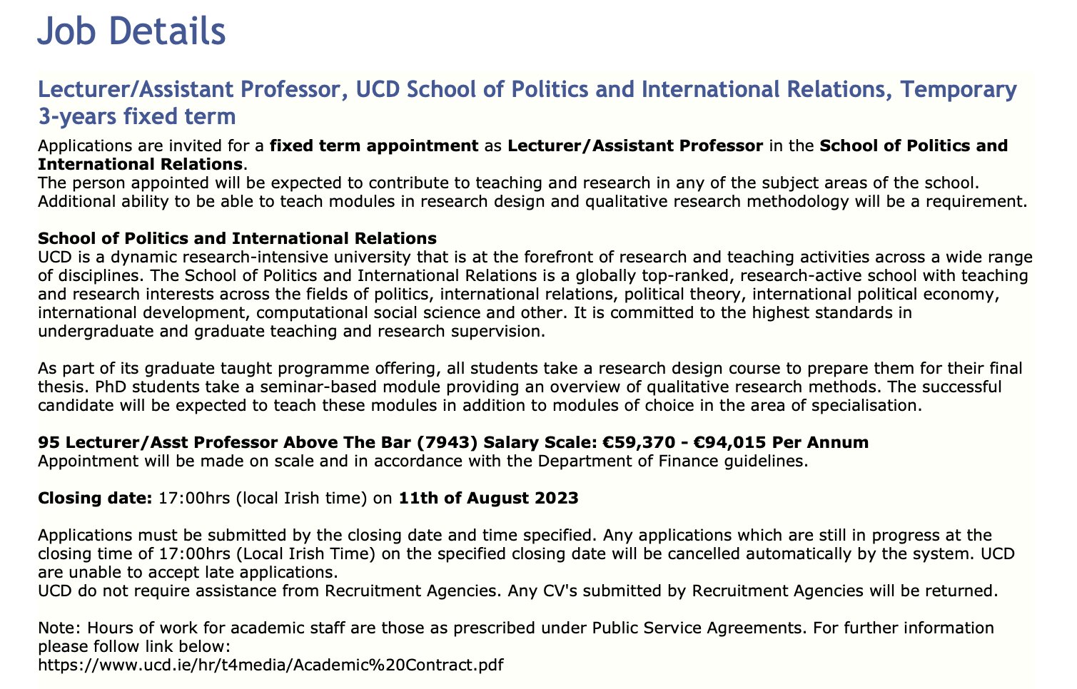UCD Politics and International Relations on X: &ldquo;🚨 We are hiring 